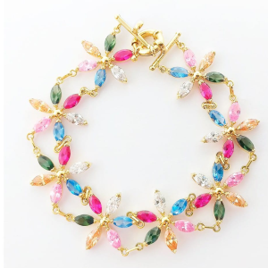 Pulseira em Ouro Com Pedras