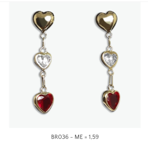 Brinco em Ouro - Com Pedras