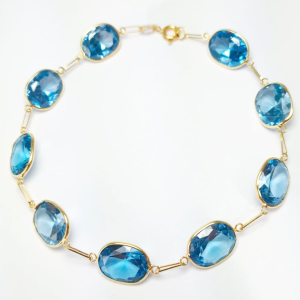 Pulseira em Ouro Com Pedras