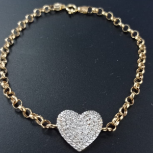Pulseira em Ouro - Com Detalhe em Pedras